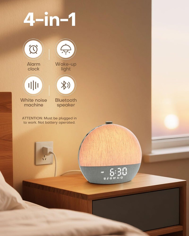Zelaclock Sunrise Alarm Clock, White Noise Sound Machine, Sunlight Alarm Clocks for Bedrooms, 9 Natural Wake Up RGB Night Light, 30 Soothing Sounds for Heavy Sleepers, Baby, Kids, Adults - Image 2